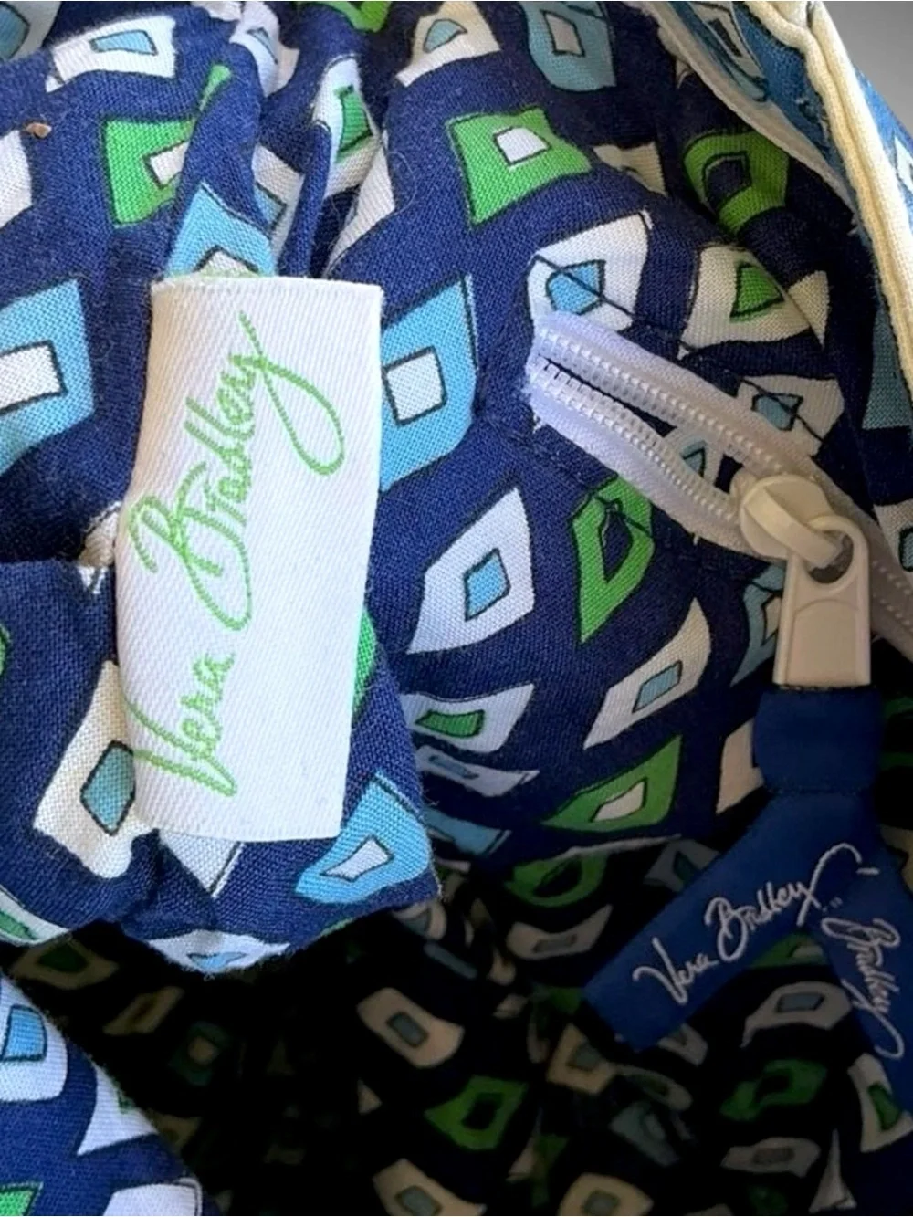 Vera Bradley Blue Paisley Shoulder Bag Quilted Tote Floral Mediterranean Morgan